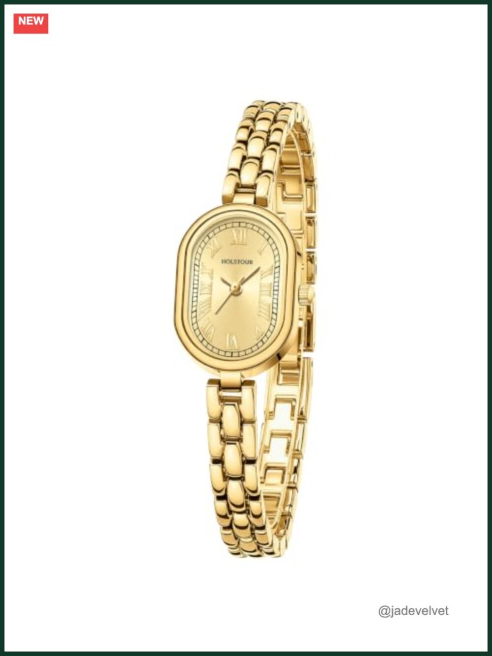 HOLSTOUR Small Oval Face Analog Wristwatch Vintage Women's Dress Watch